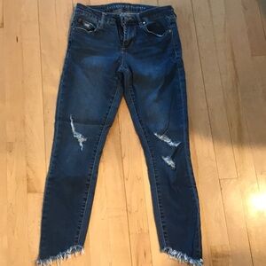 Articles of Society, crop, skinny, raw edge jeans
